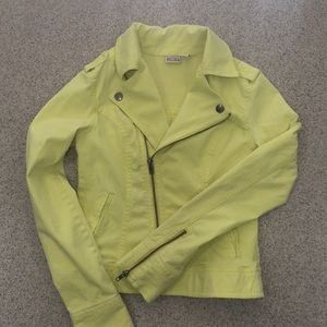 Yellow Denim Moto-Jacket